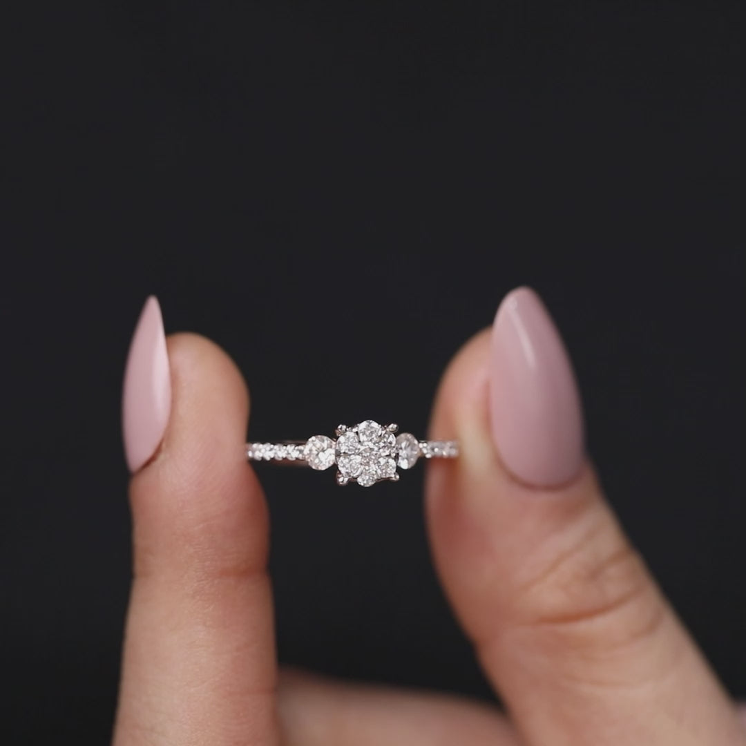 Three Stone Lab Grown Diamond Engagement Ring