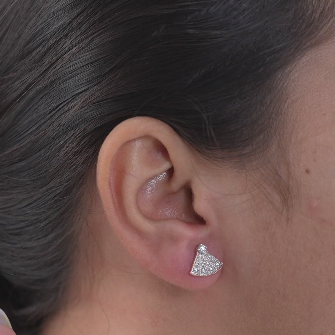 Vintage Fan Design Lab Diamond Stud Earrings