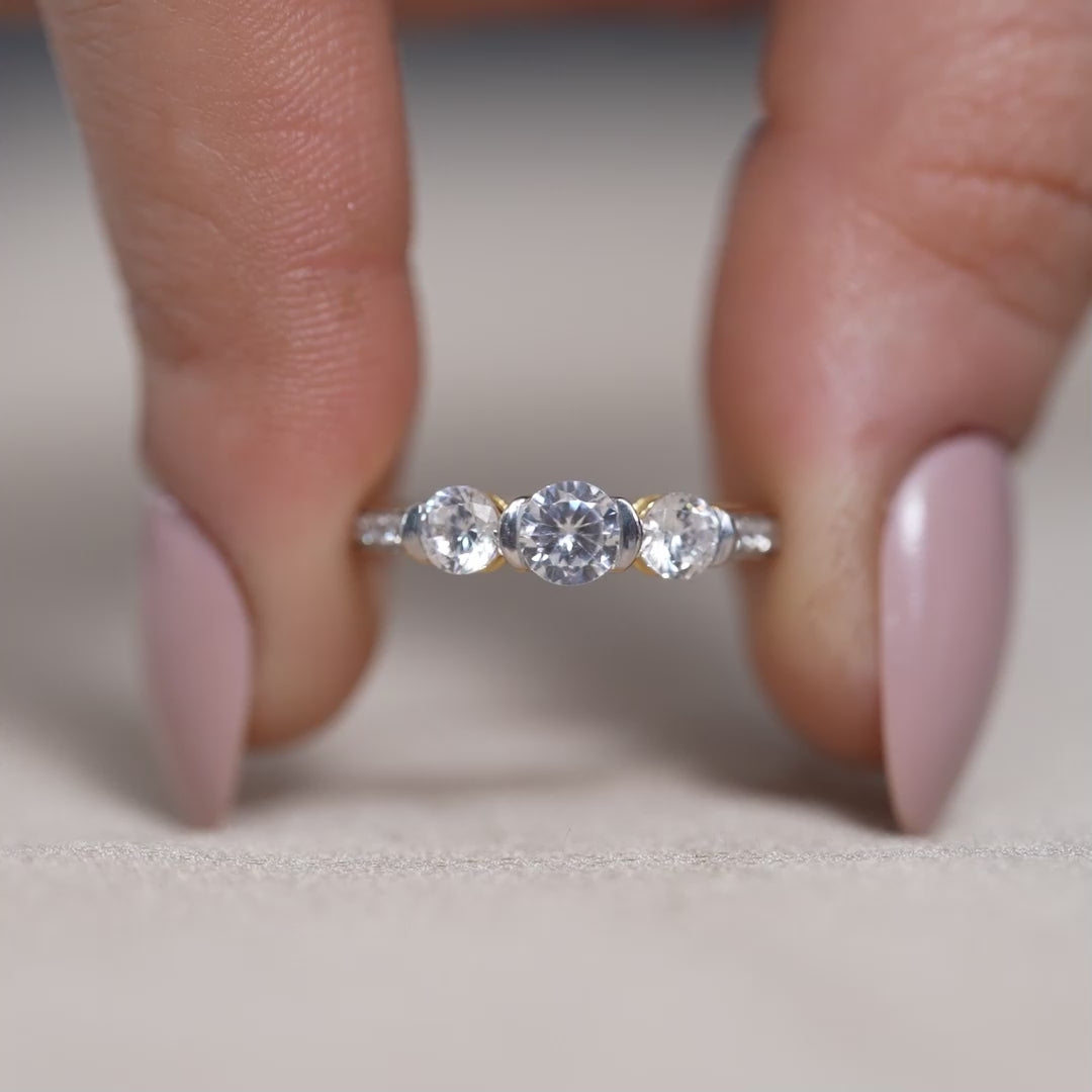 Brilliant Three Stone Lab Grown Diamond Engagement Ring