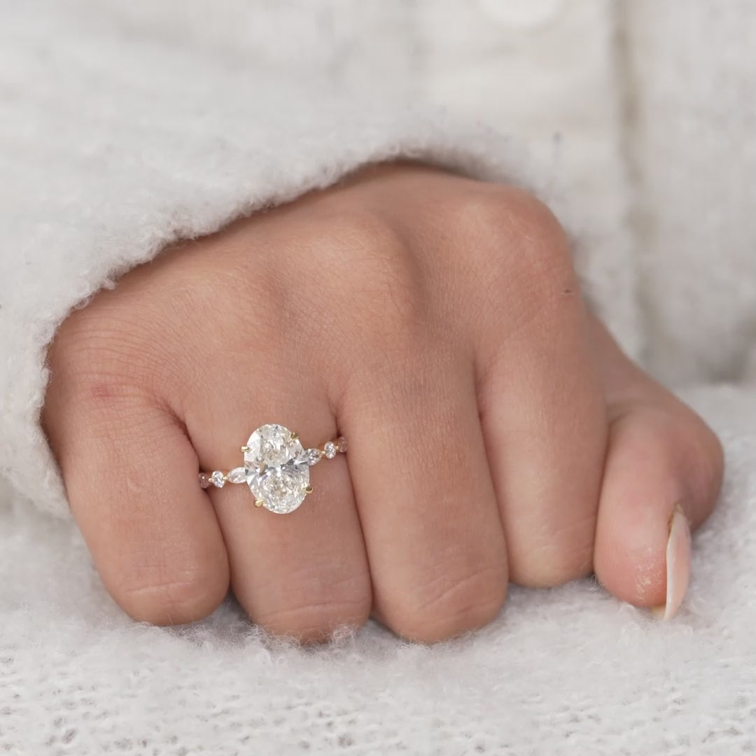 Oval Cut Lab Diamond Engagement Ring