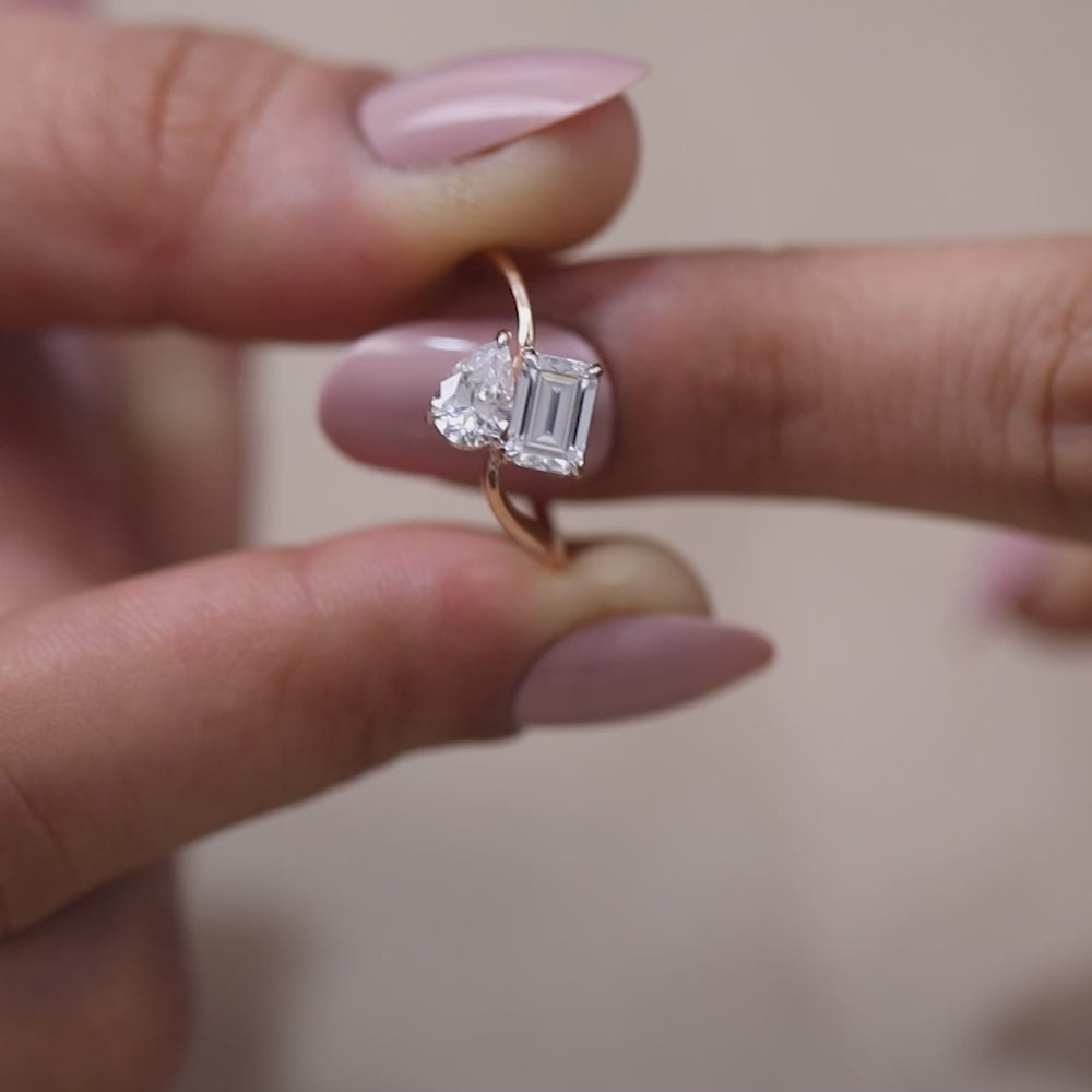 Toi et Moi Lab Grown Diamond Engagement Ring