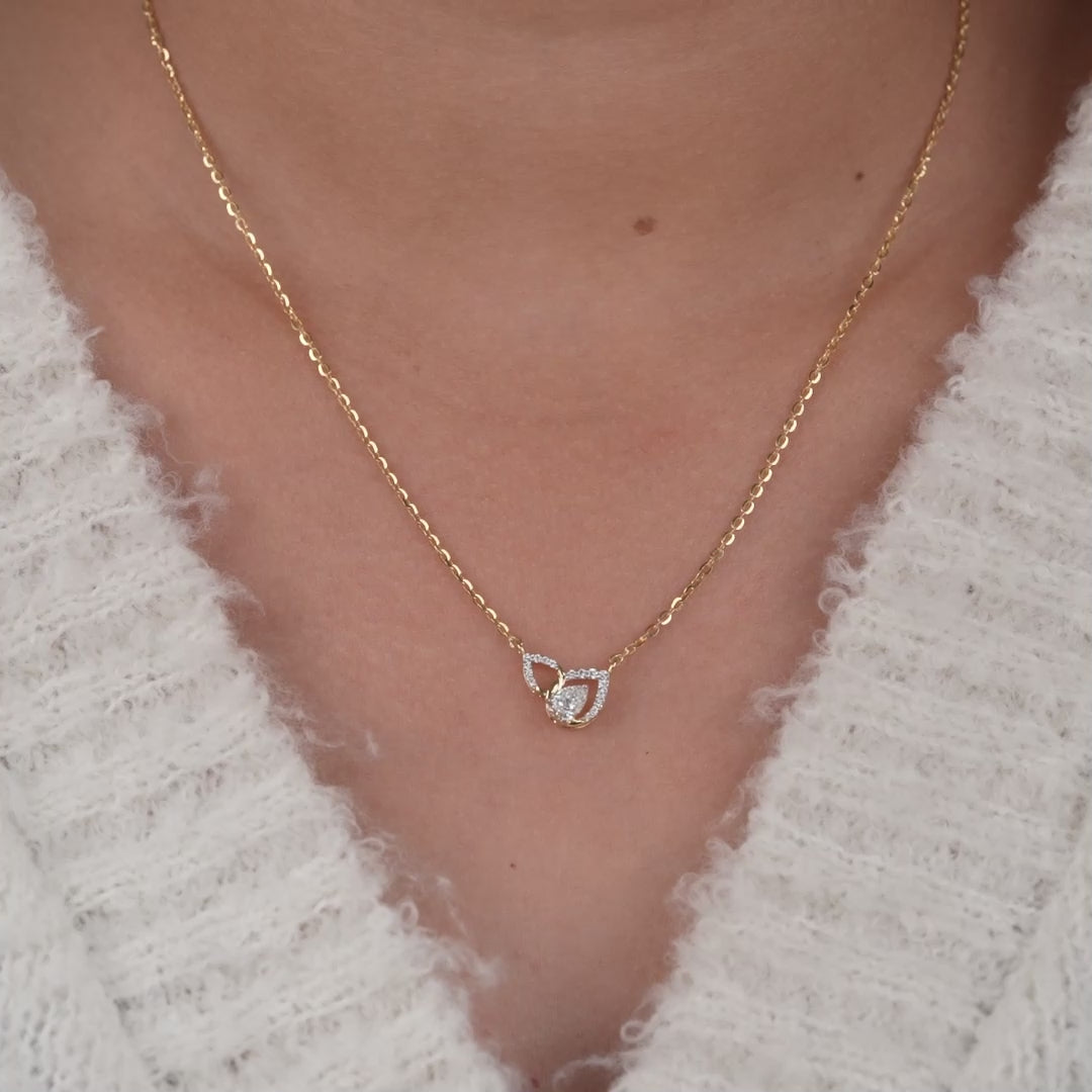 Pear Shape Lab Diamond Double Drop Pendant Necklace