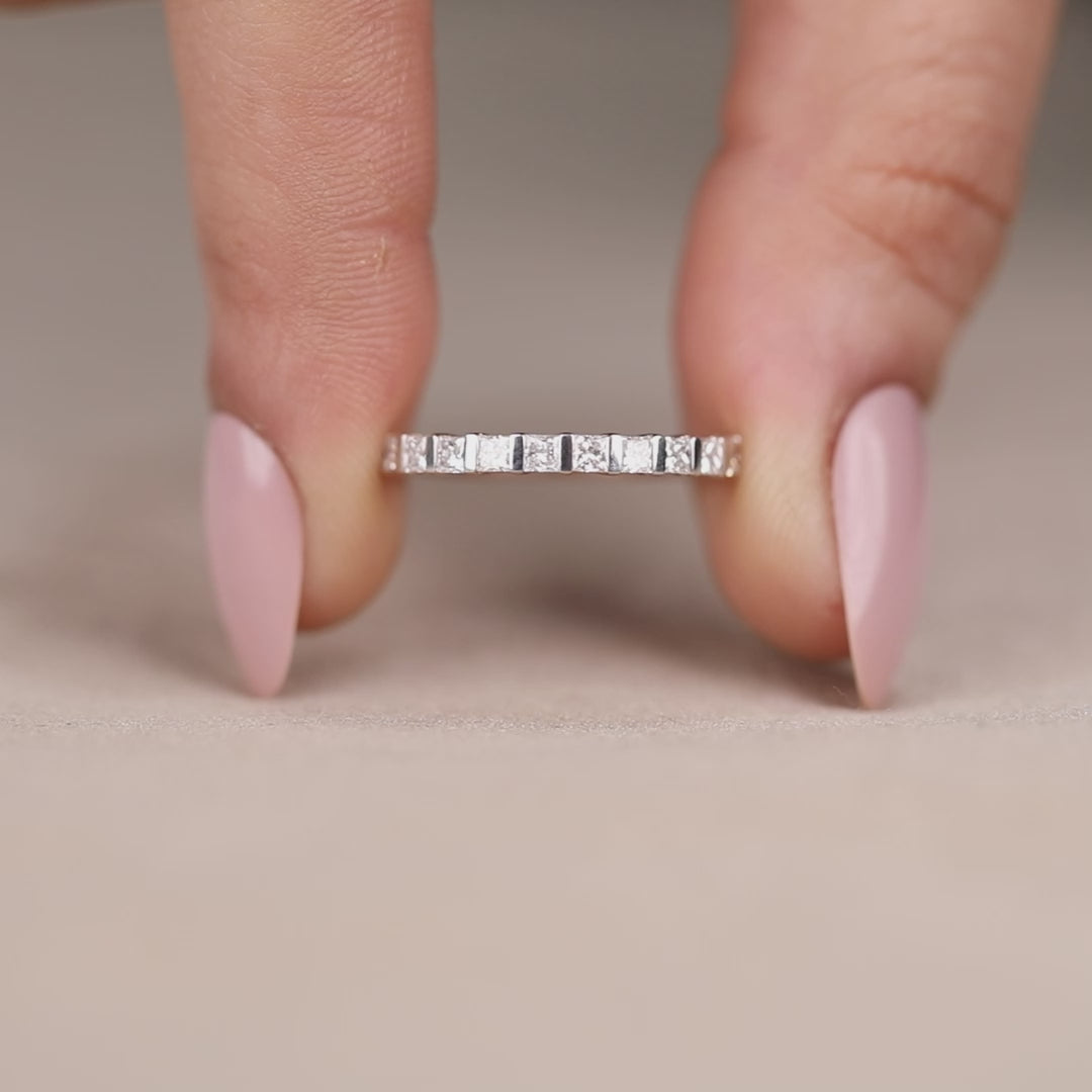 Channel set lab created diamond band anniversary gift