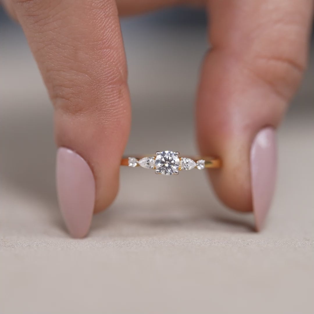 Vintage Lab Grown Diamond Cluster Engagement Ring