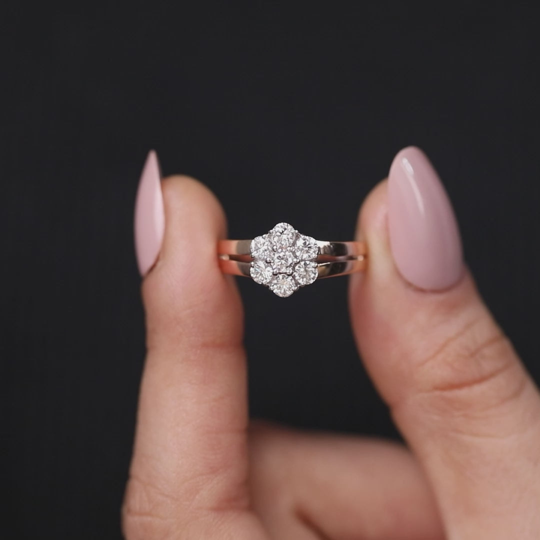 Floral Lab Grown Diamond Cluster Ring