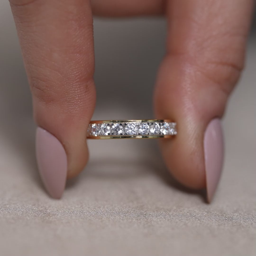 Brilliant Lab Diamond Half Eternity Wedding Ring