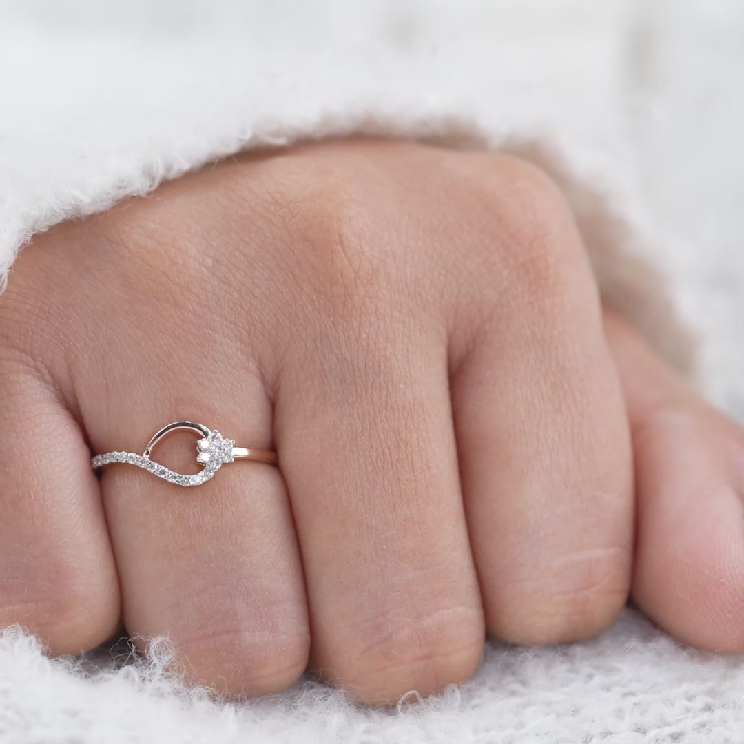 Floral Inspired Round Lab Diamond Wedding Ring