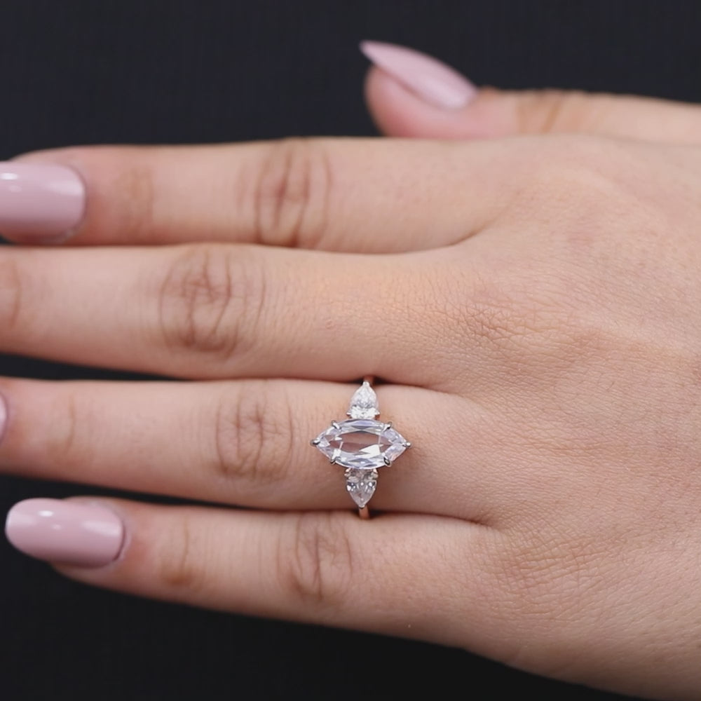 Three Stone Lab Grown Diamond Engagement Ring