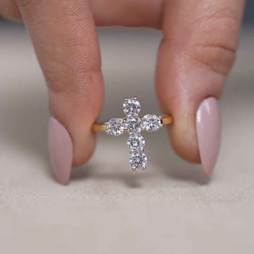 Cross Lab Grown Diamond Wedding Band