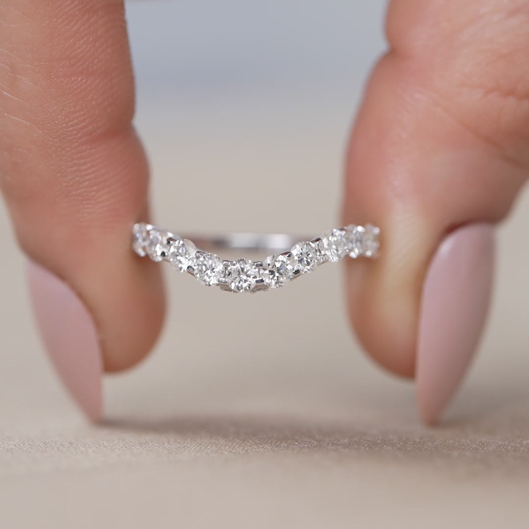 Lab grown diamond curved band perfect anniversary gift for wife