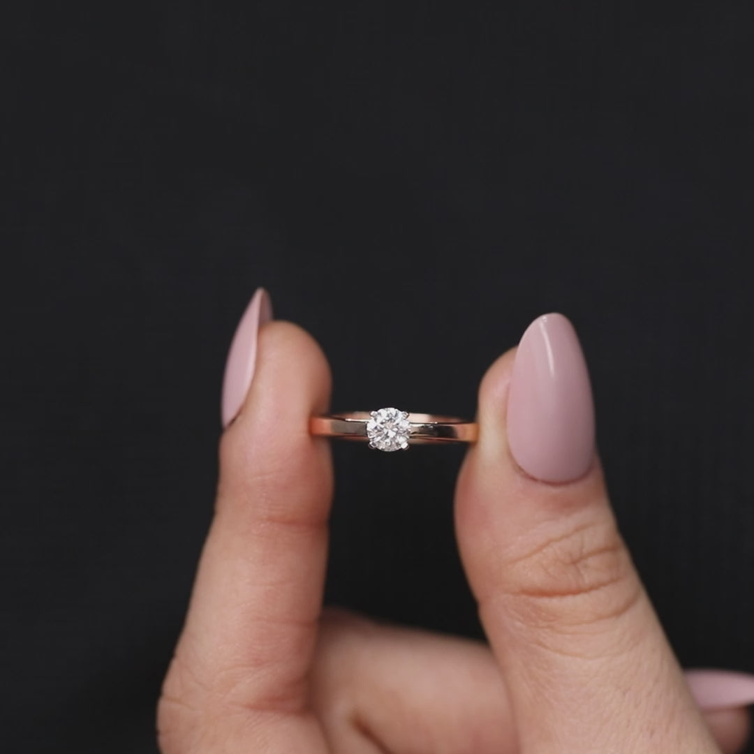 Classic Round Cut Lab Grown Diamond Solitaire Engagement Ring
