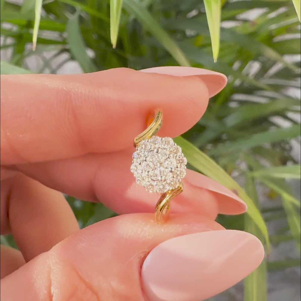 Floral Inspired Lab Diamond Cluster Wedding Ring