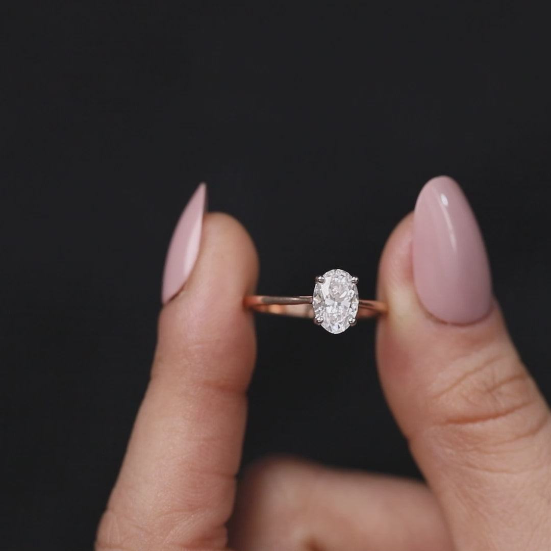 Oval Lab Grown Solitaire Engagement Ring