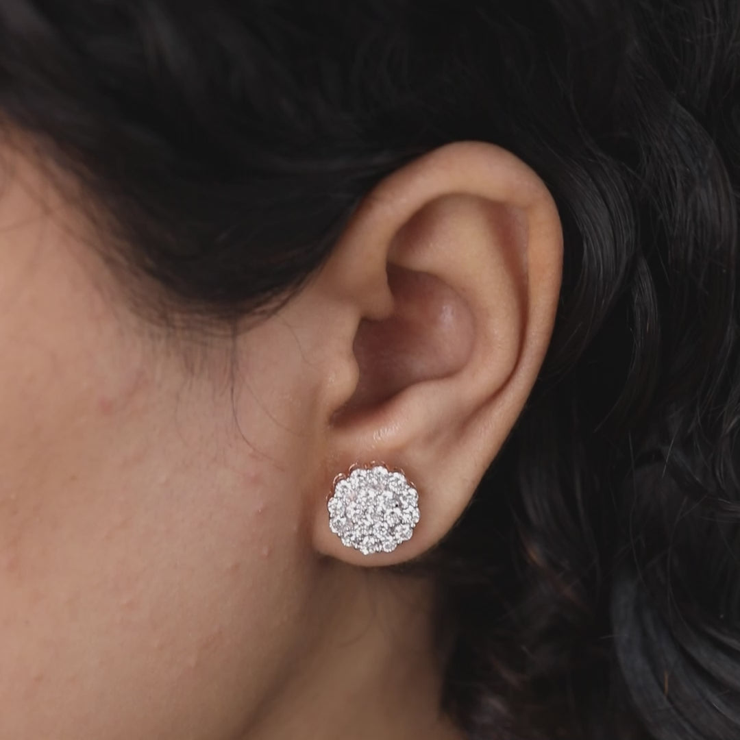 Cluster Lab Grown Diamond Stud Earrings