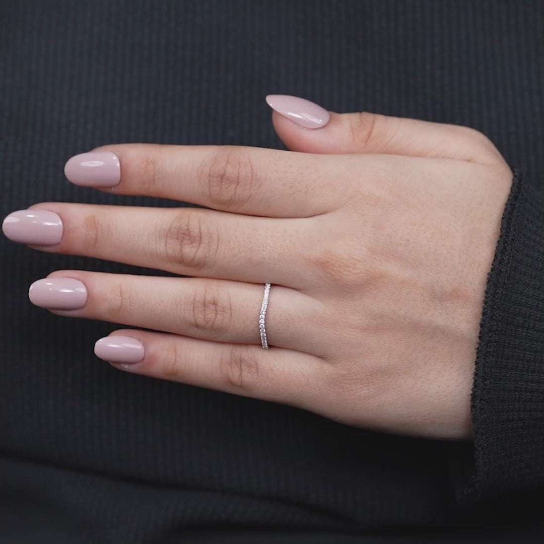 Curved Lab Grown Diamond Half Eternity Wedding Band