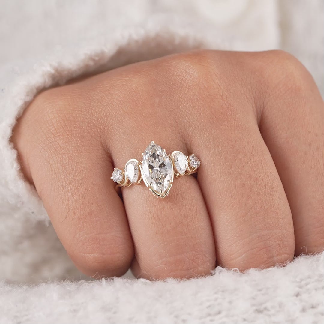 marquise-lab-grown-diamond-5-stone-ring-pear-round-accent