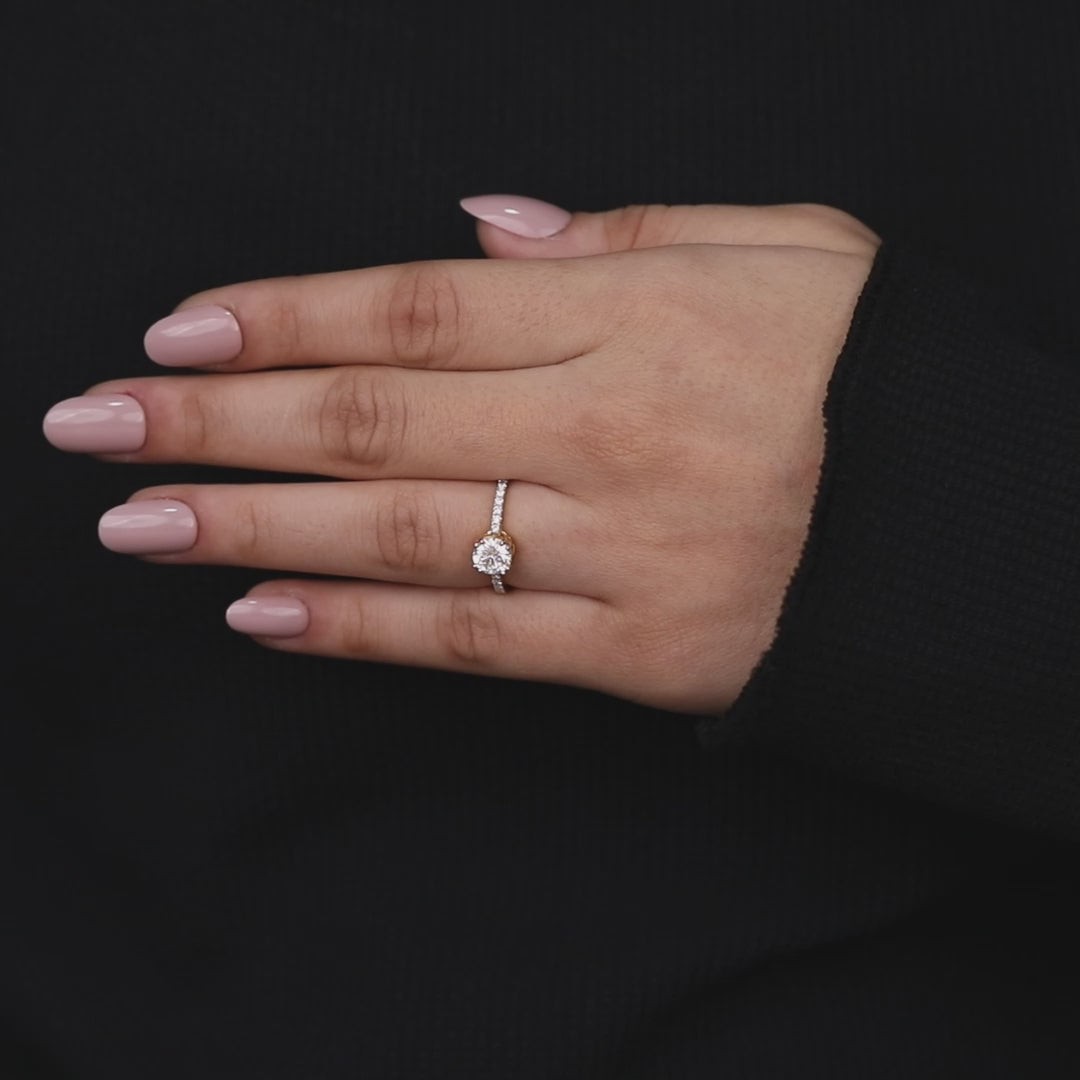 Anniversary gift ring designed with round lab diamond solitaire