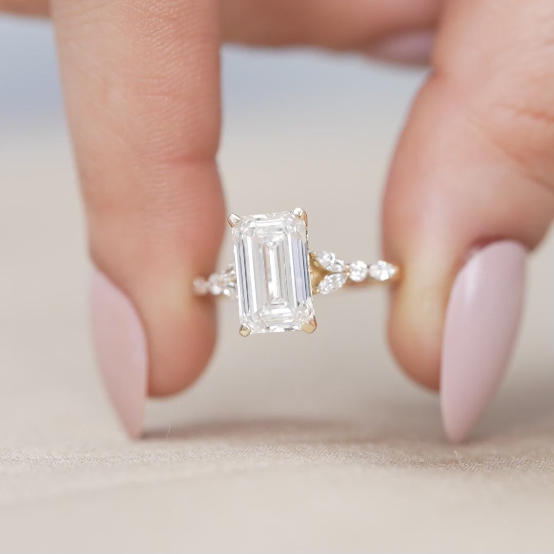 Lab grown diamond emerald cut ring perfect for wife special occasion