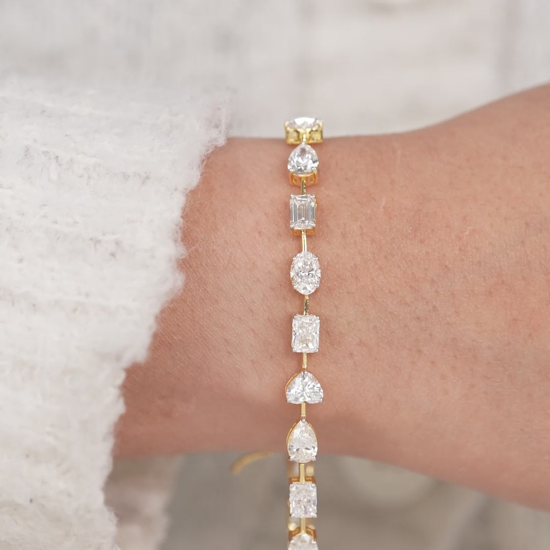 Mixed Shape Lab Grown Diamond Tennis Bracelet