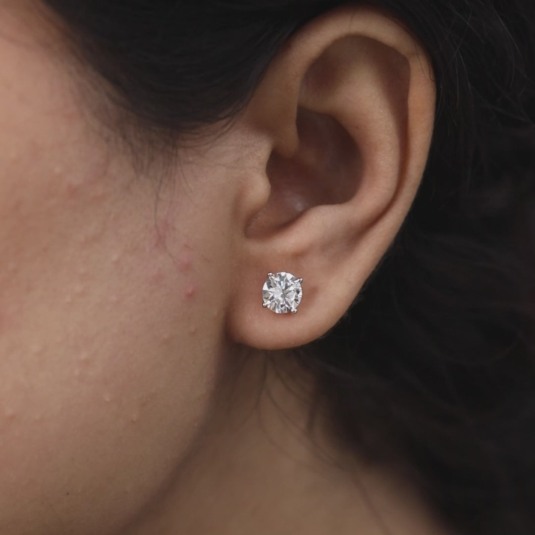 Classic lab created diamond stud earrings for bridal wear