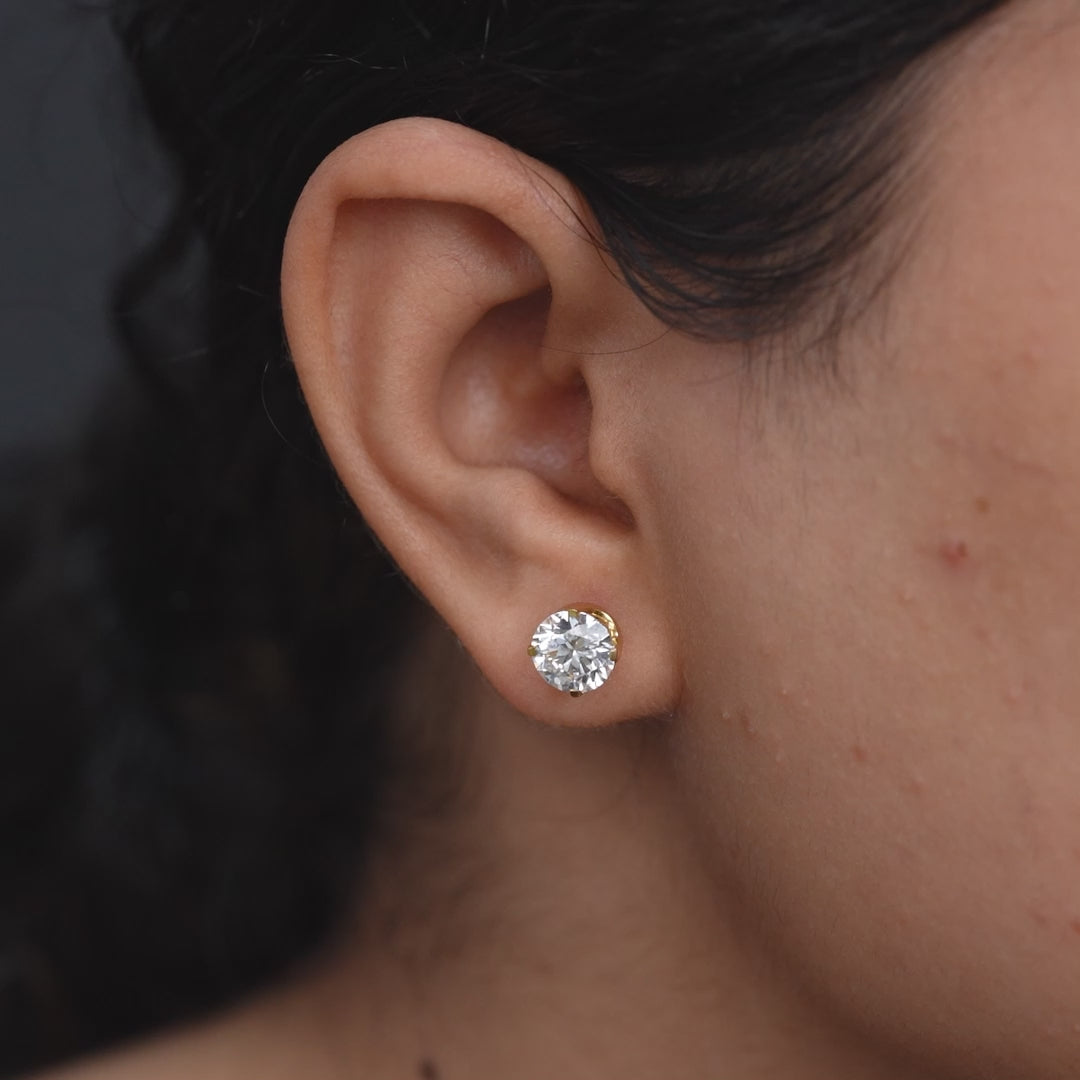 Classic Round Lab Diamond Stud Earrings
