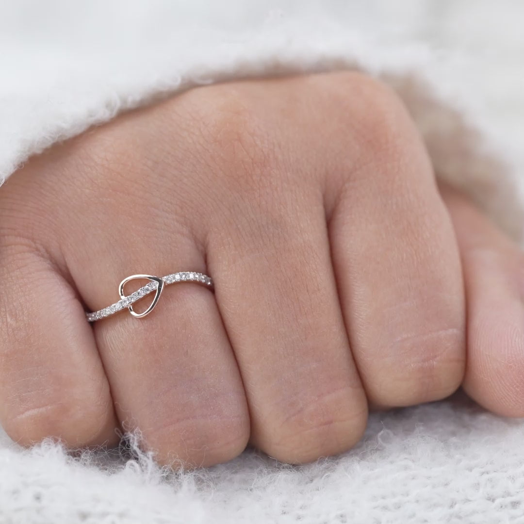 Luxury Heart Curve Lab Diamond Minimalist Gold Open Ring