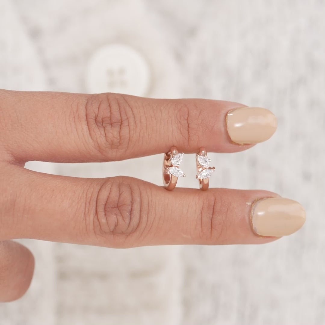 Everyday Marquise & Pear Lab Diamond Huggie Earrings