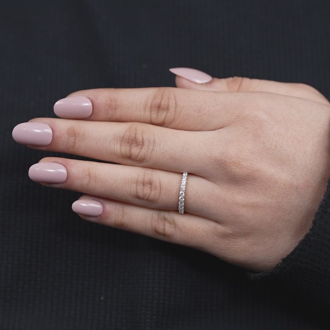 Round Lab Diamond Eternity Wedding Band