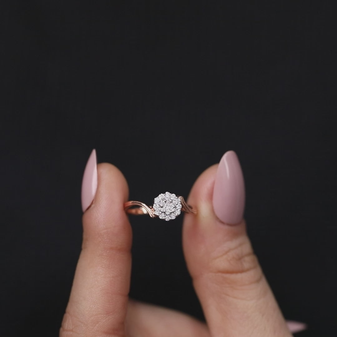 Floral Lab Diamond Cluster Bypass Wedding Band