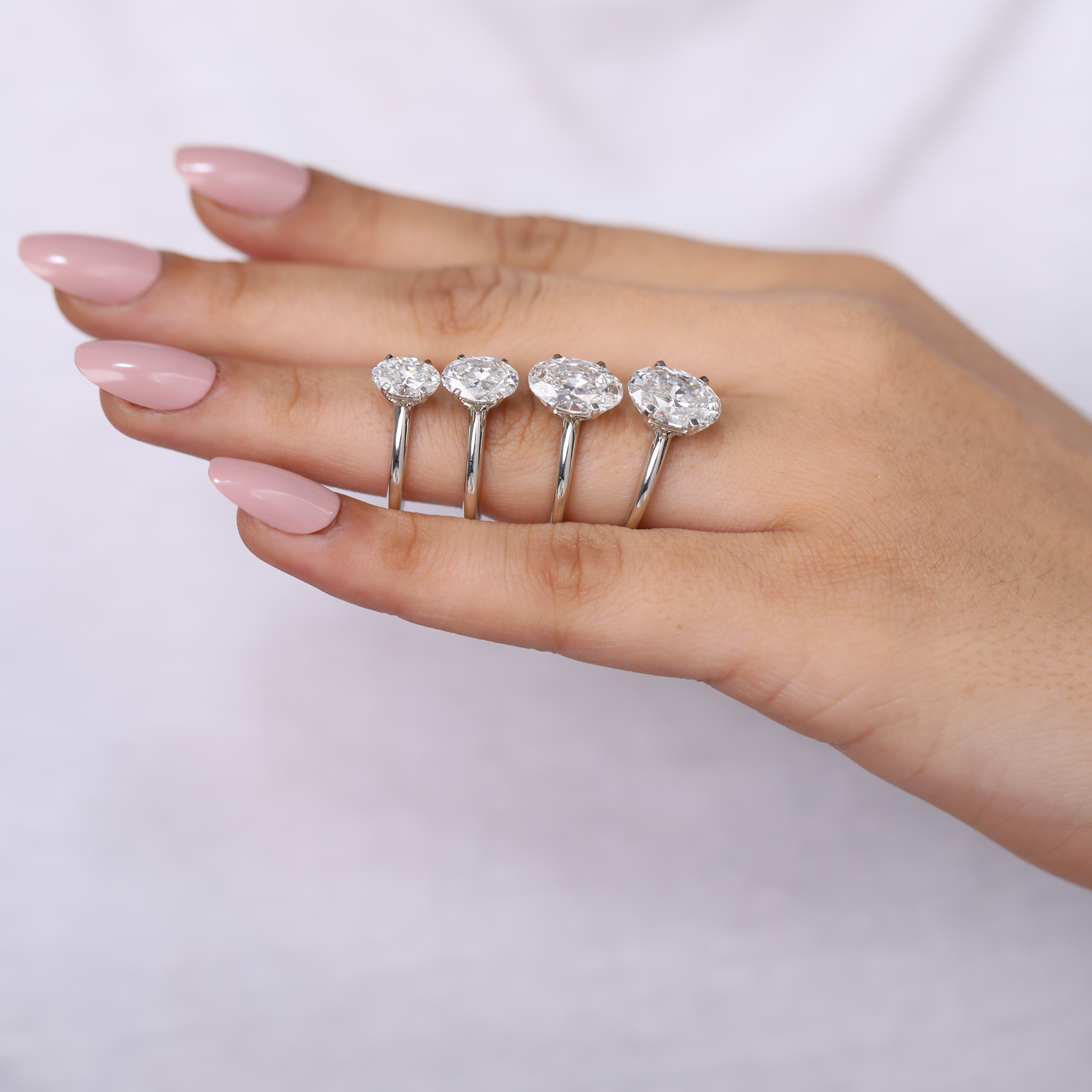 Oval cut lab grown diamond solitaire ring for bridal jewelry
