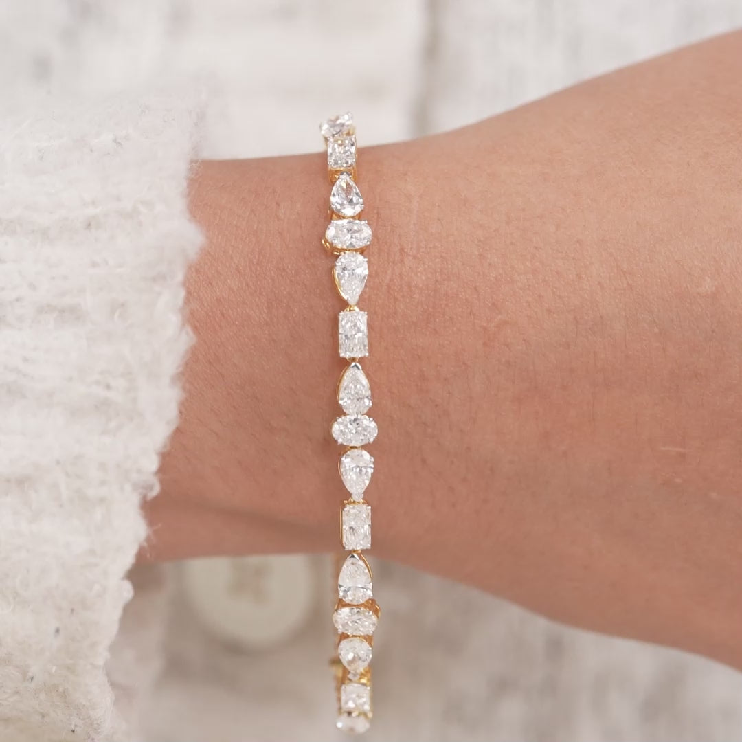 Pear Oval and Radiant Cut Diamond Bracelet for Women