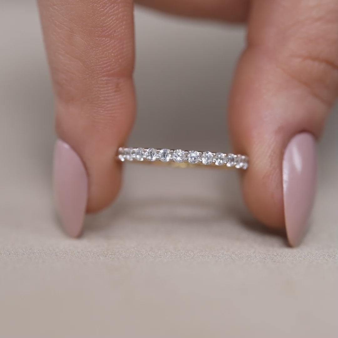 Thin Round Lab Diamond Eternity Wedding Band