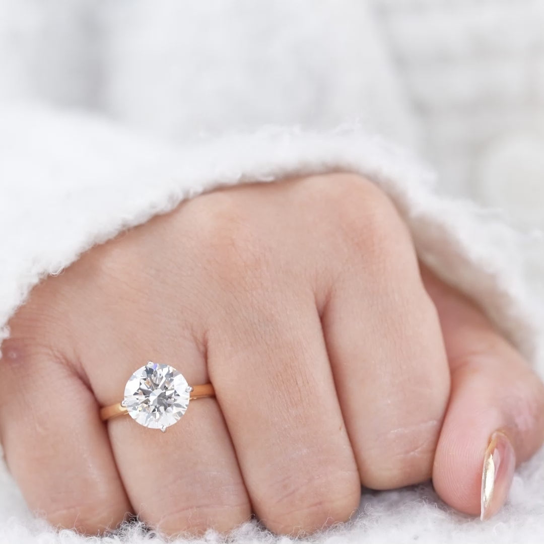 Round Lab Grown Diamond Solitaire Engagement Ring