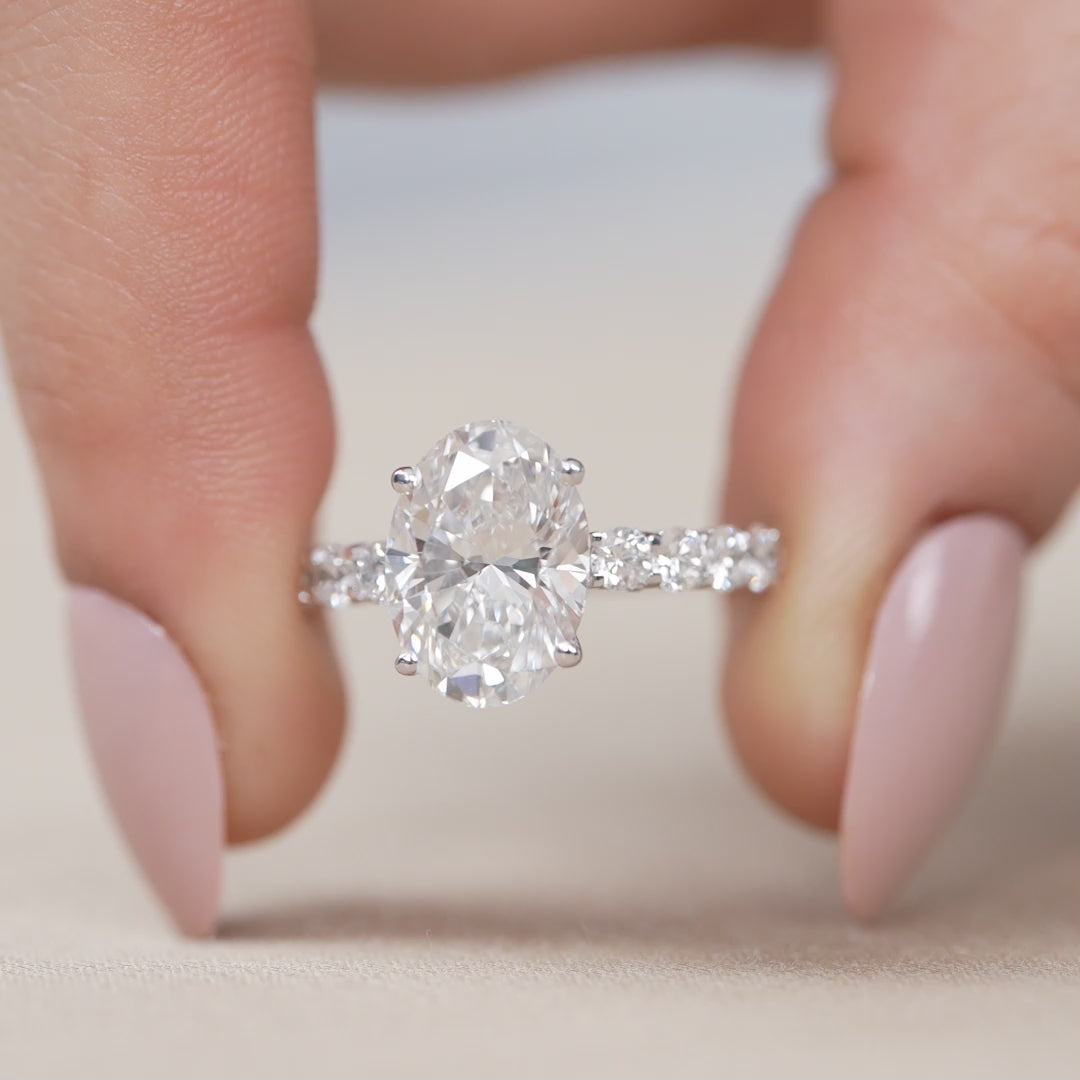 Lab grown diamond oval ring perfect anniversary gift for wife