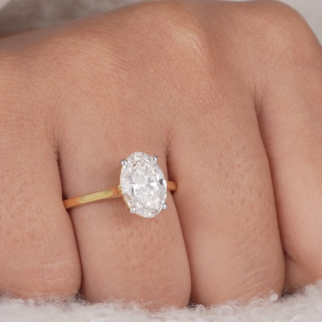 Oval Lab Grown Diamond Solitaire Engagement Ring