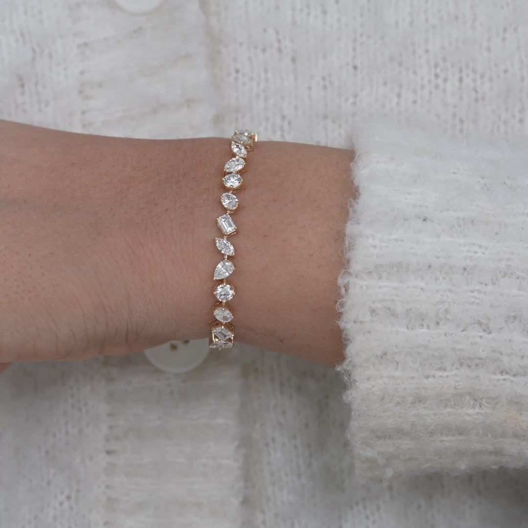 Mixed Shape Lab Grown Diamond Tennis Bracelet