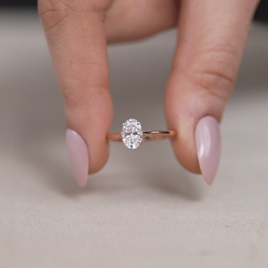 Oval Lab Grown Diamond Solitaire Engagement Ring