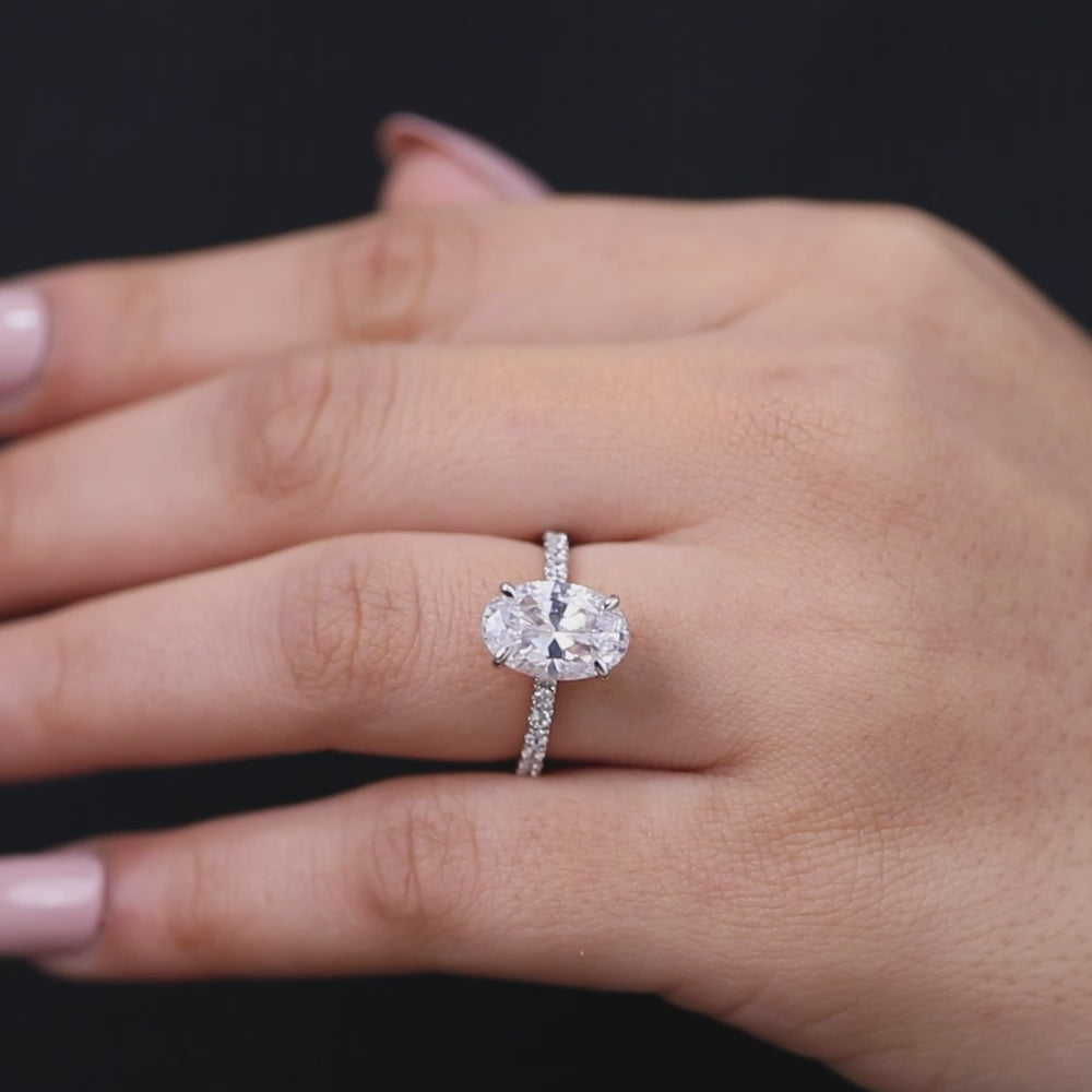 Oval Cut Lab Grown Diamond Solitaire Engagement Ring