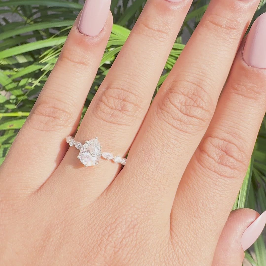 Pear Lab Grown Diamond Solitaire Engagement Ring