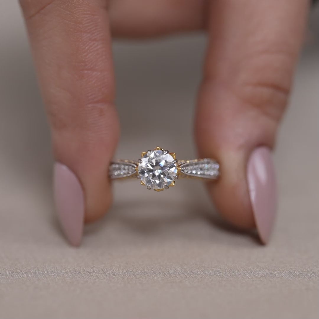 Round Cut Lab Grown Diamond Engagement Ring