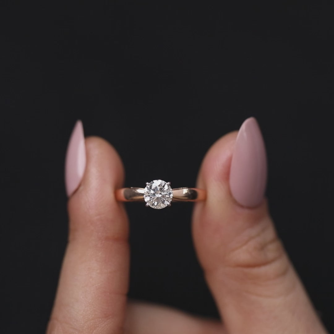 Classic Round Lab Grown Diamond Solitaire Engagement Ring