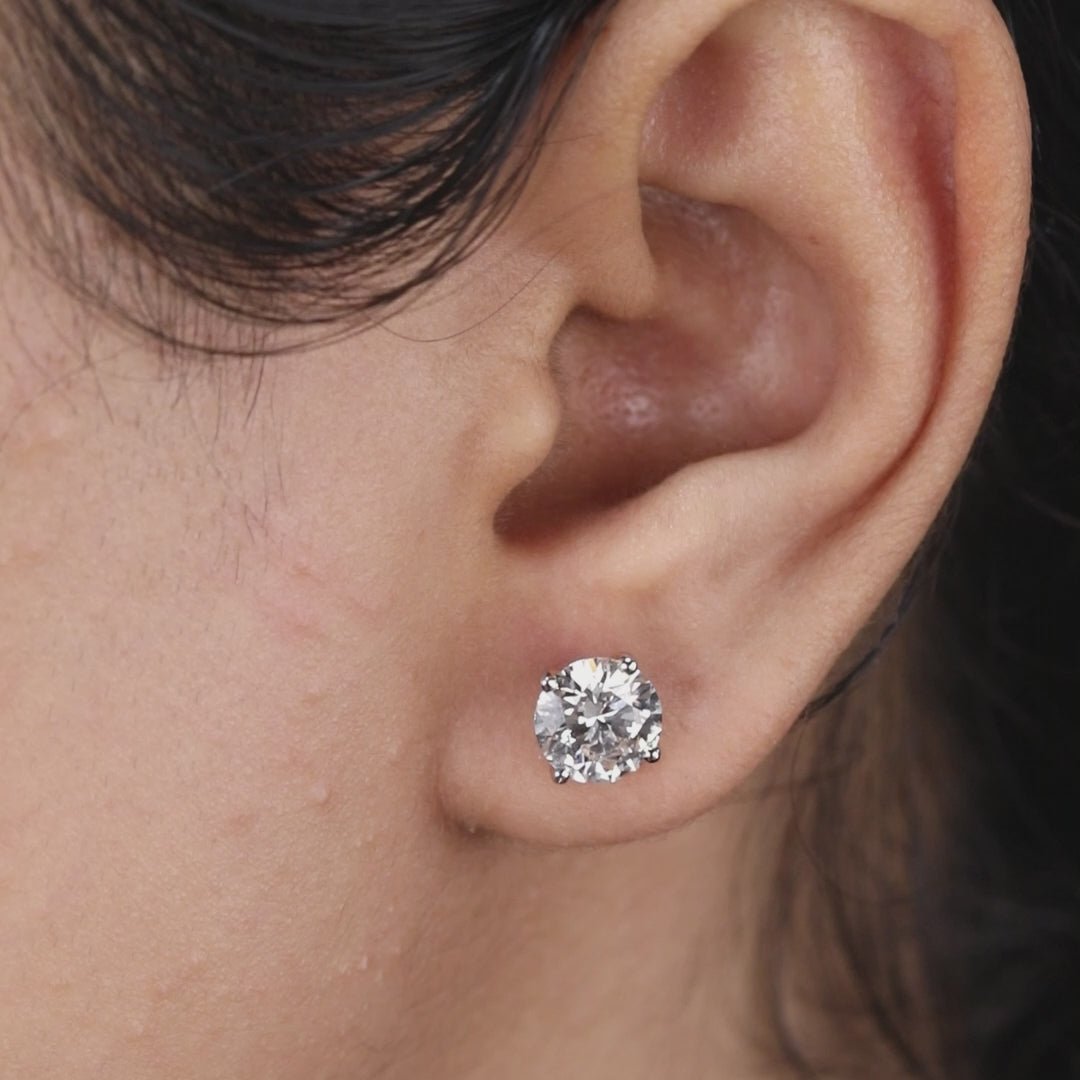Eco Friendly Lab Grown Diamond Solitaire Stud Earrings