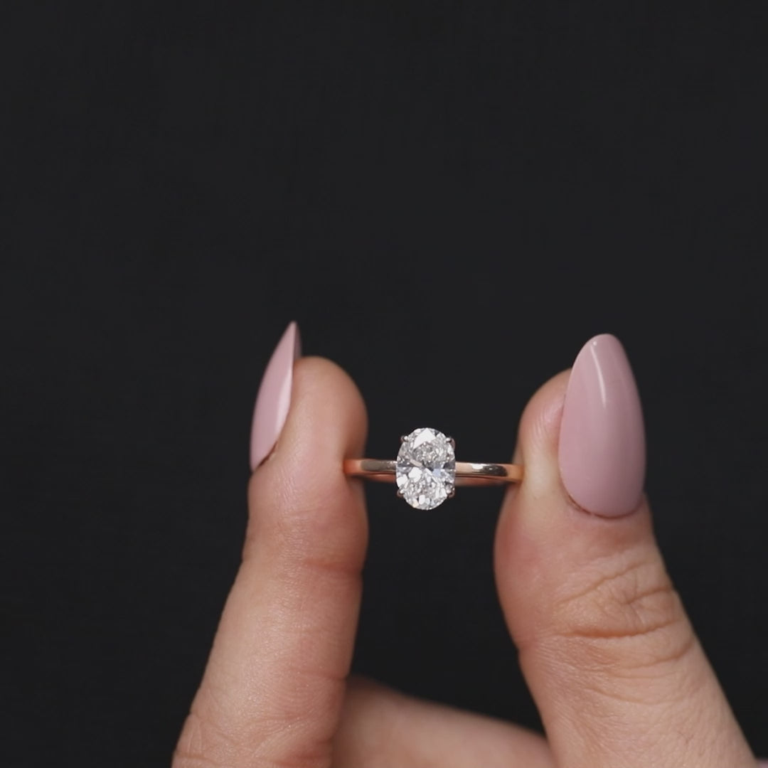 Oval Lab Diamond Solitaire Engagement Ring