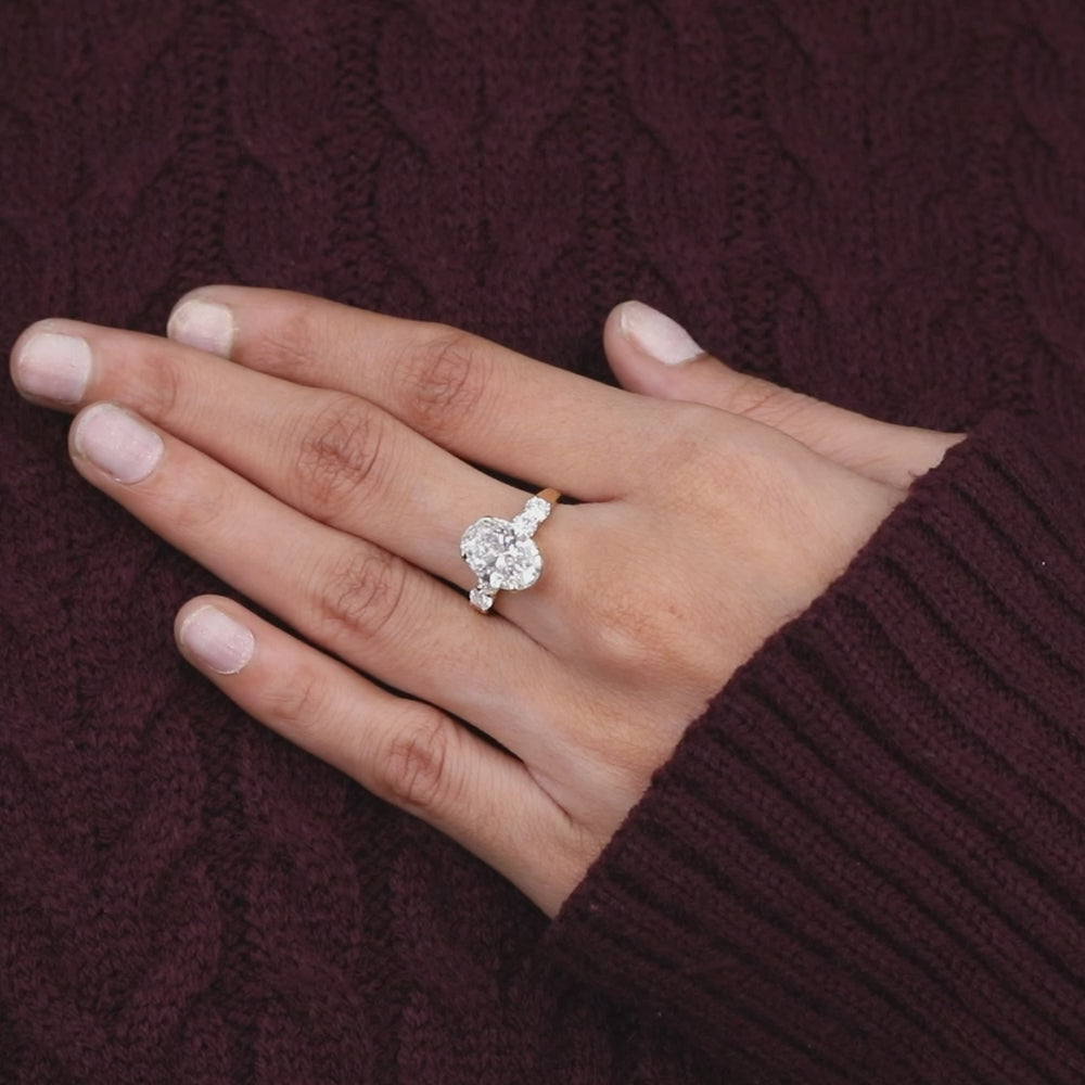 Oval Cut Lab Grown Diamond Engagement Ring