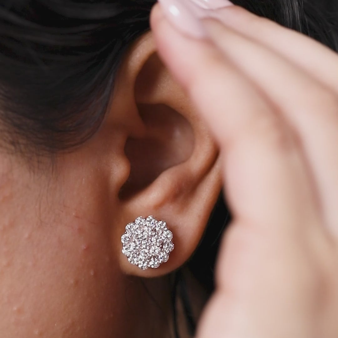Cluster Lab Grown Diamond Stud Earrings
