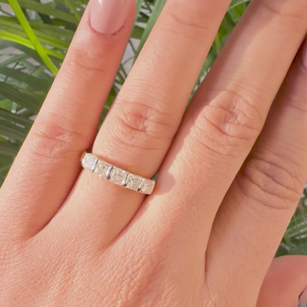 5 Stone Princess Cut Lab Diamond Wedding Ring