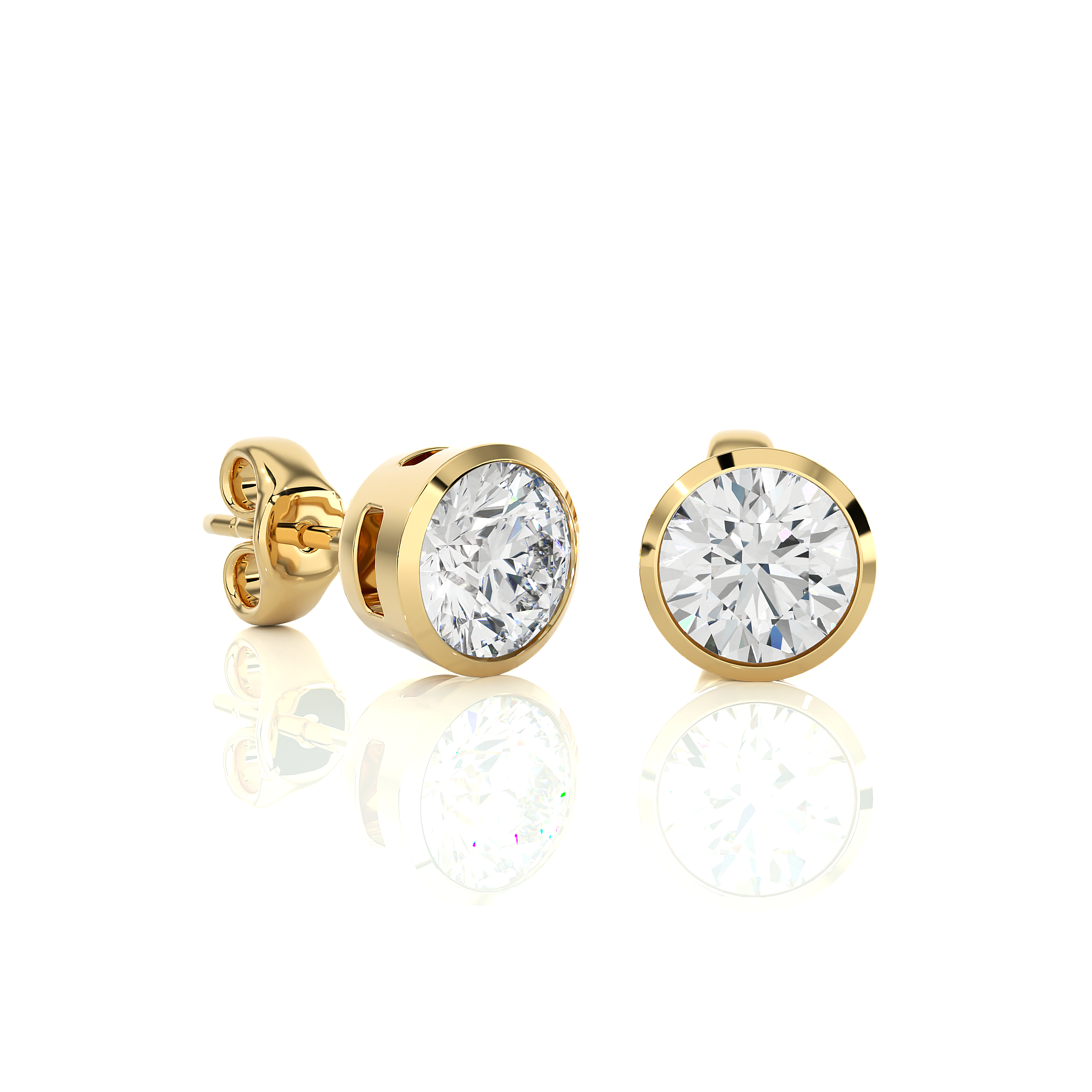 Bezel Set Lab Grown Diamond Stud Earrings