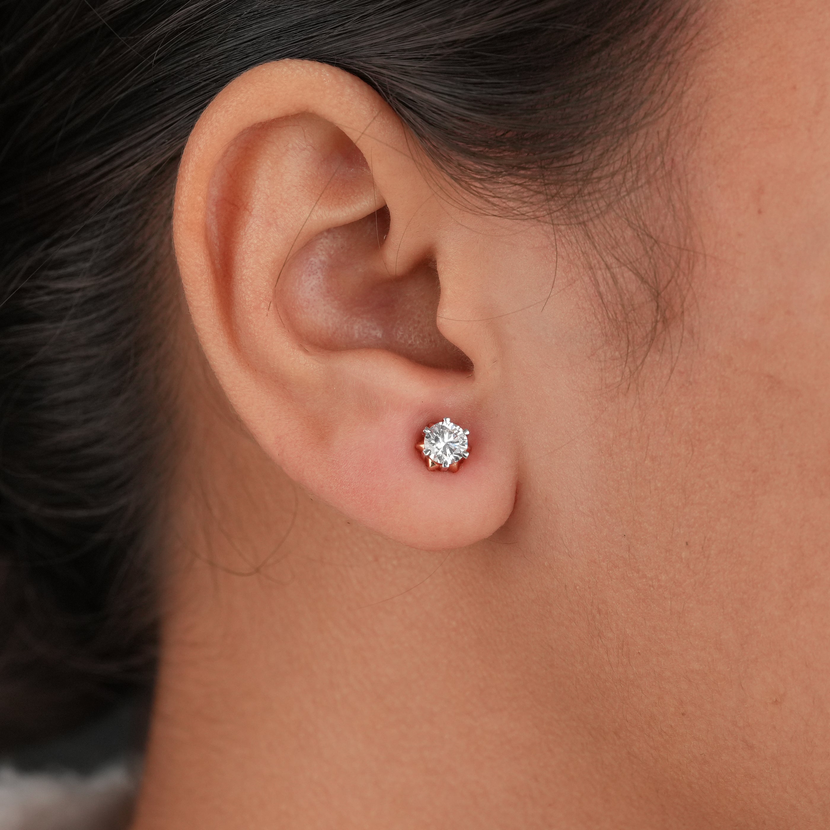 Classic Round Lab Grown Diamond Stud Earrings